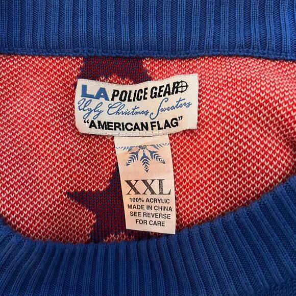 LA Police Gear God Bless America “American Flag” USA Sweater XXL - Picture 10 of 10
